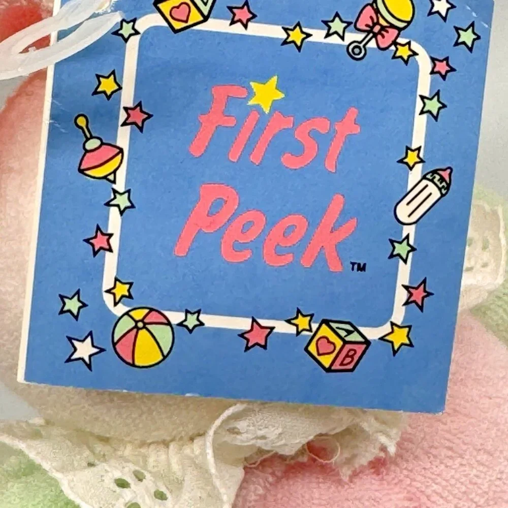 First Peek Terry Cloth Bunny Rabbit Plush Color Block‎ Rattle 8